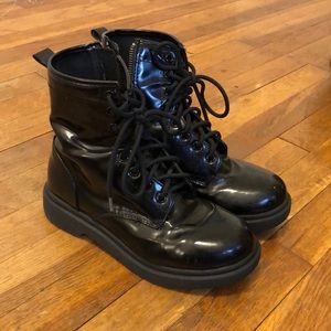 Zip up and lace up combat boots